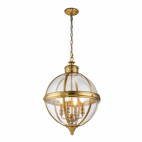 Feiss Adams 4 Light Pendant Chandelier - Brushed Bronze modern ceiling lamp