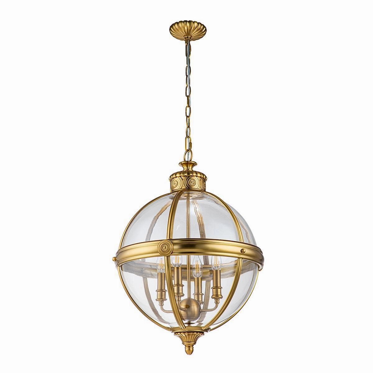 Feiss Adams 4 Light Pendant Chandelier - Brushed Bronze