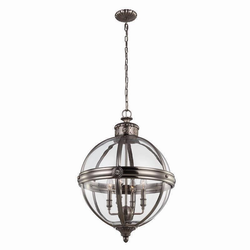 Feiss Adams Nickel Ceiling Lantern - 4 Light modern ceiling lamp