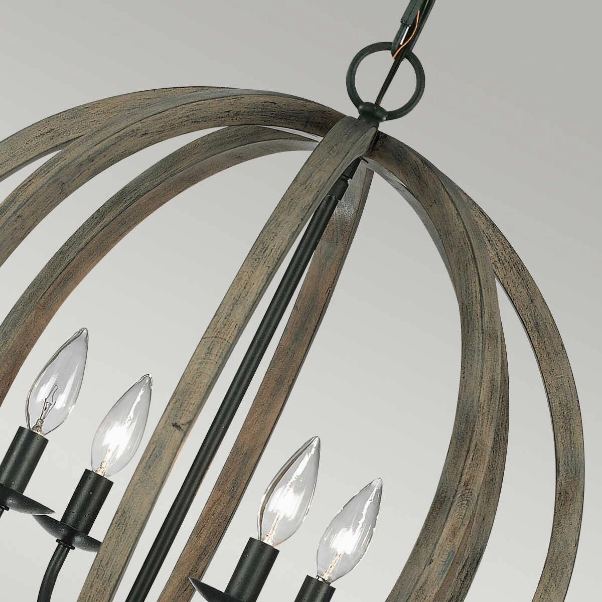 Feiss Allier Ceiling Lantern 4 Light Wood Finish