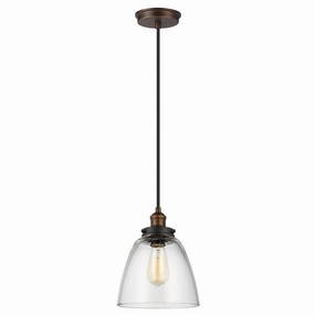 Feiss Baskin 1 Light Aged Brass & Zinc Ceiling Pendant - 23cm minimalist ceiling light