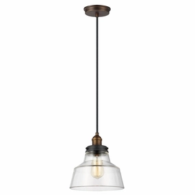 Feiss Baskin 1 Light Aged Brass & Zinc Ceiling Pendant - 26cm minimalist ceiling light