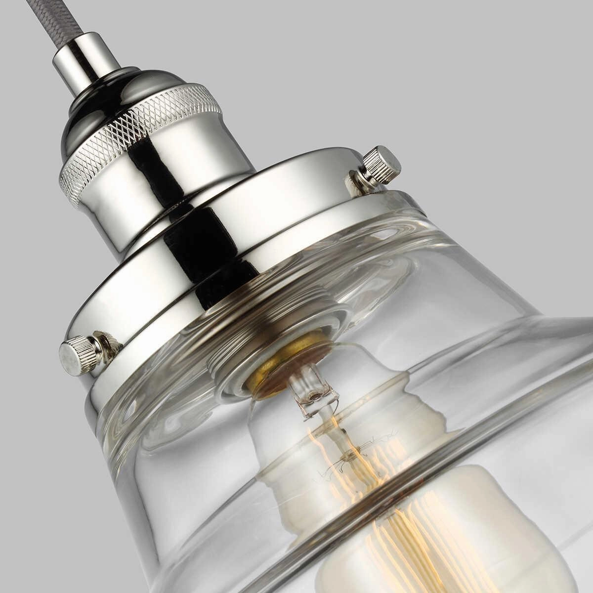 Feiss Baskin 1 Light Polished Nickel Ceiling Pendant