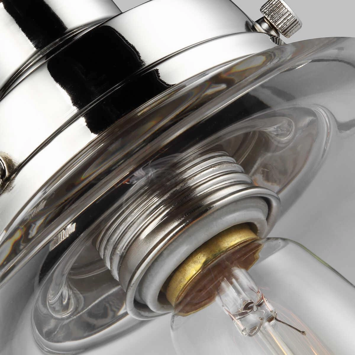 Feiss Baskin 1 Light Polished Nickel Ceiling Pendant Light