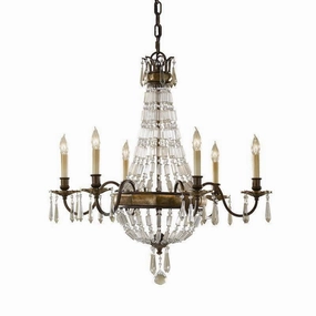 Feiss Bellini 6 Light Bronze & Quartz Crystal Chandelier simple ceiling design light
