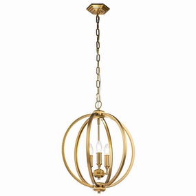 Feiss Corinne 3 Light Medium Brass Pendant modern ceiling lamp