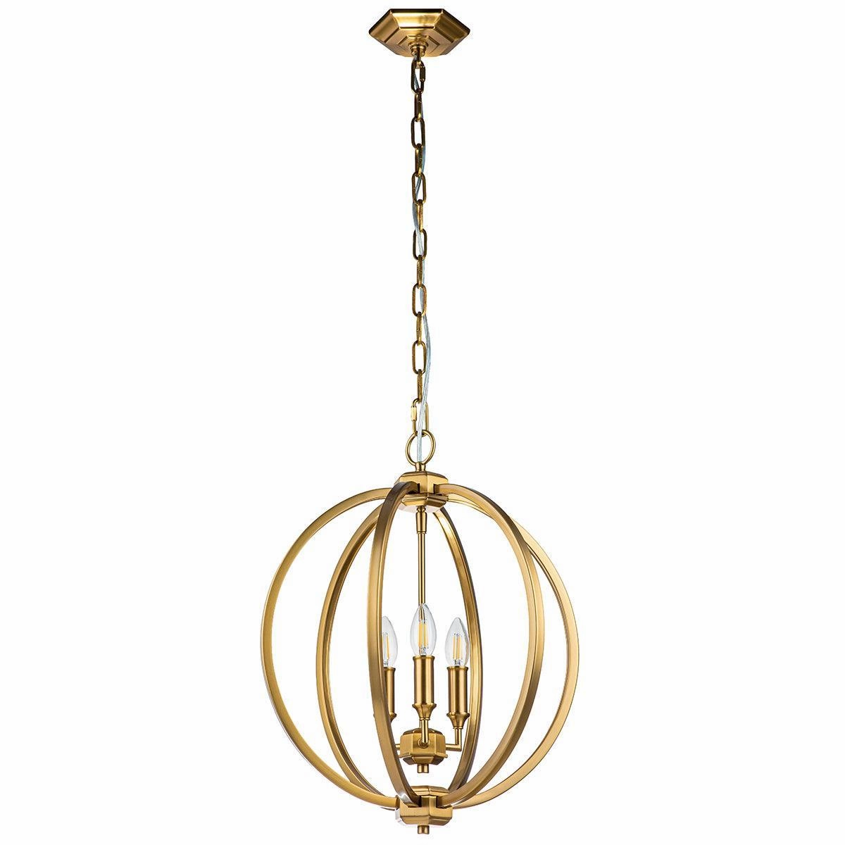 Feiss Corinne 3 Light Medium Brass Pendant