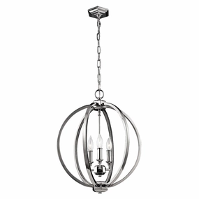 Feiss Corinne 3 Light Nickel Medium Pendant Ceiling Light minimalist ceiling light