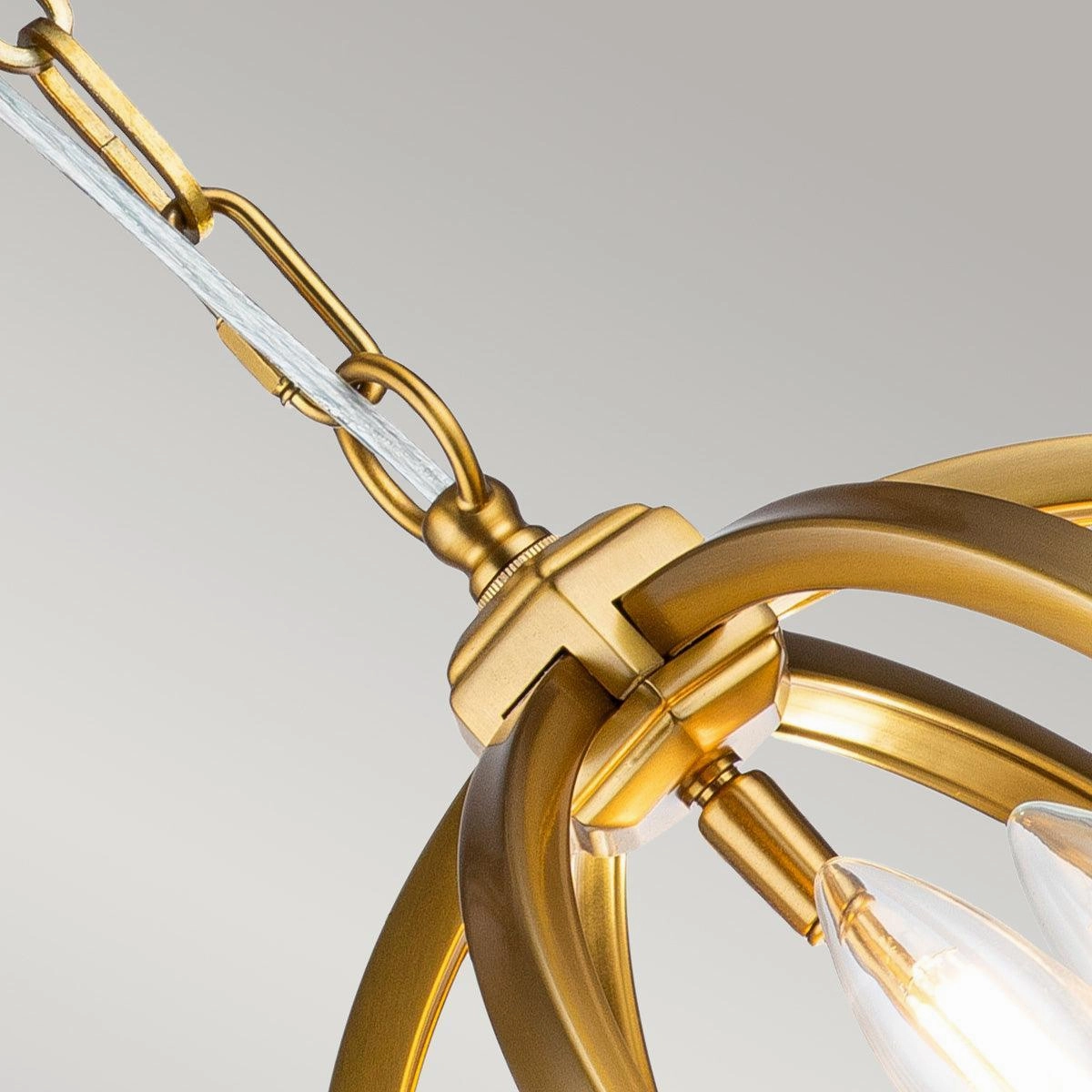 Feiss Corinne 3 Light Small Brass Pendant