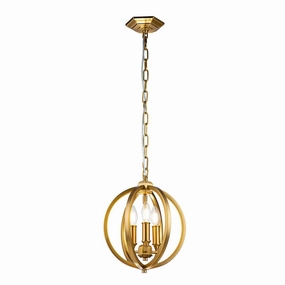 Feiss Corinne 3 Light Small Brass Pendant modern ceiling lamp