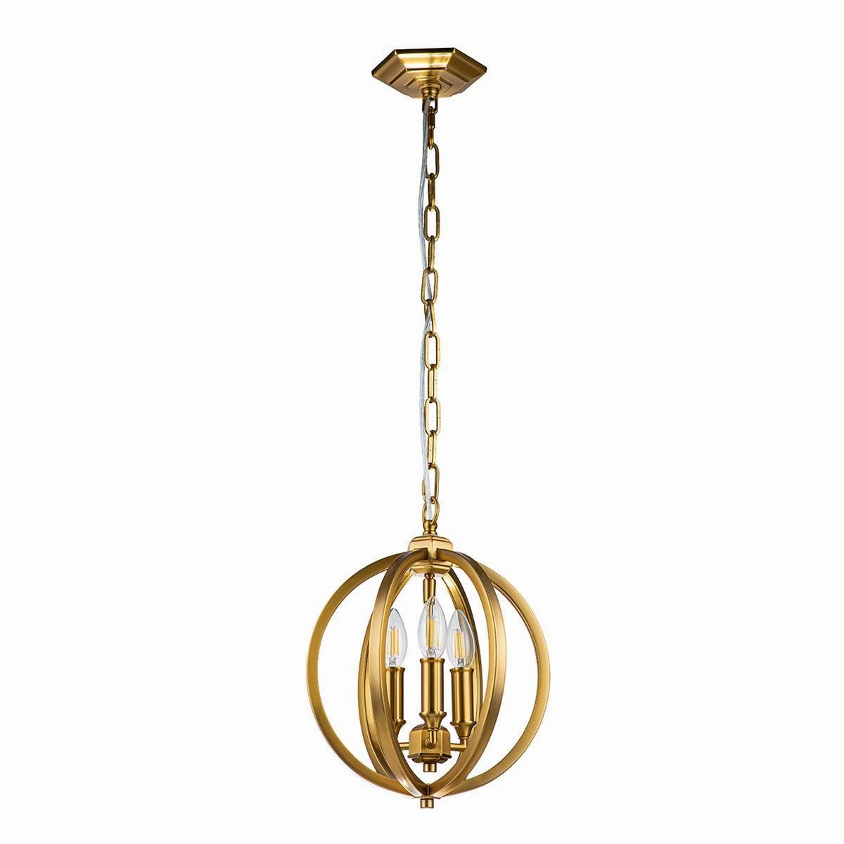 Feiss Corinne 3 Light Small Brass Pendant