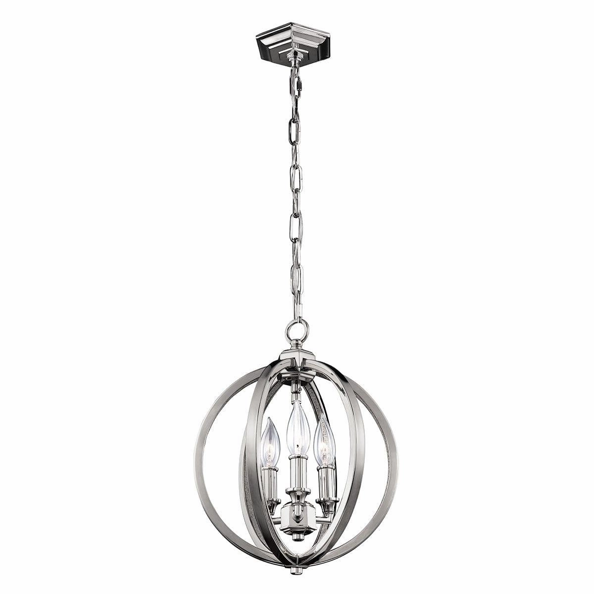 Feiss Corinne 3 Light Small Polished Nickel Ceiling Pendant minimalist ceiling light