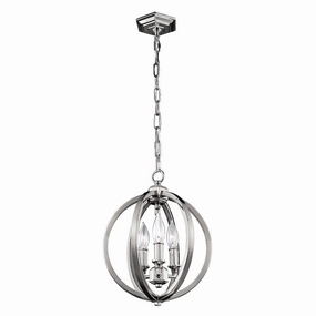 Feiss Corinne 3 Light Small Polished Nickel Ceiling Pendant minimalist ceiling light