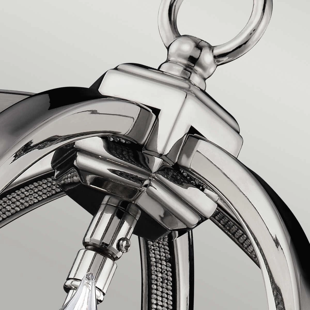 Feiss Corinne 3 Light Small Polished Nickel Ceiling Pendant