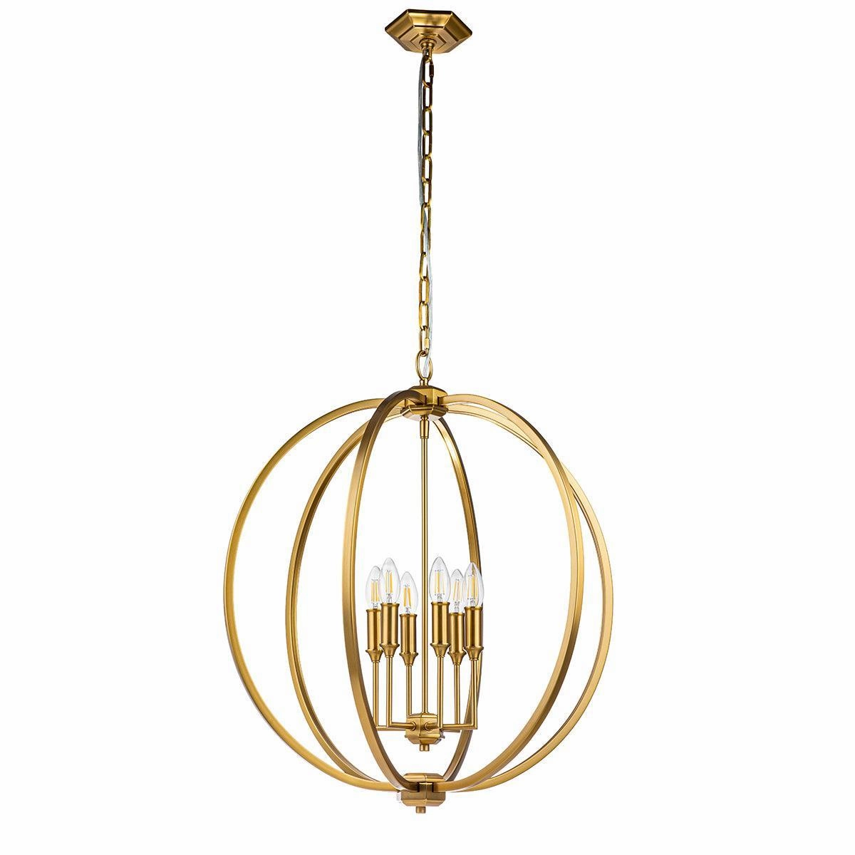 Feiss Corinne 6 Light Brass Pendant