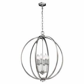 Feiss Corinne 6 Light Polished Nickel Pendant Ceiling Light minimalist ceiling light
