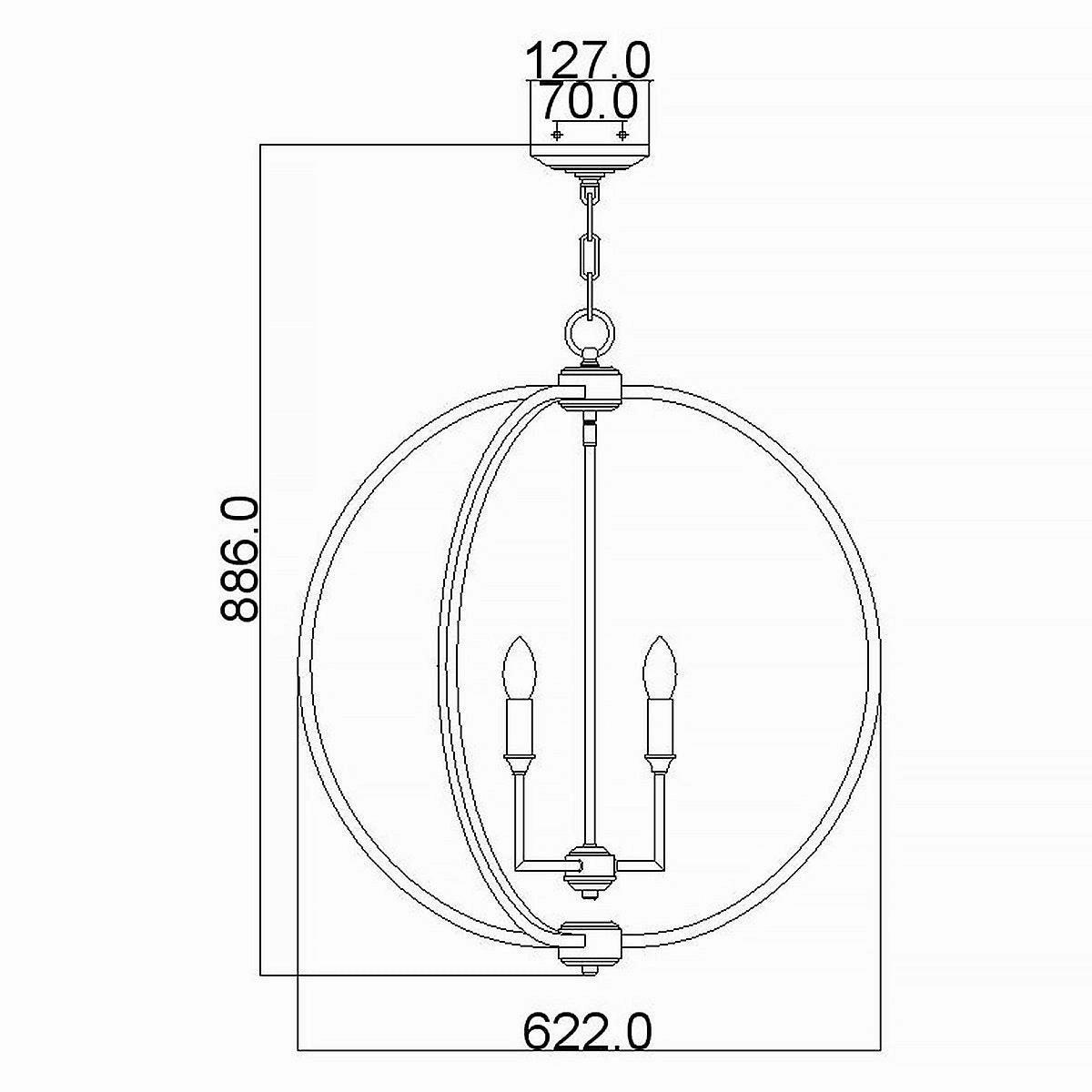 Feiss Corinne 6 Light Polished Nickel Pendant Ceiling Light