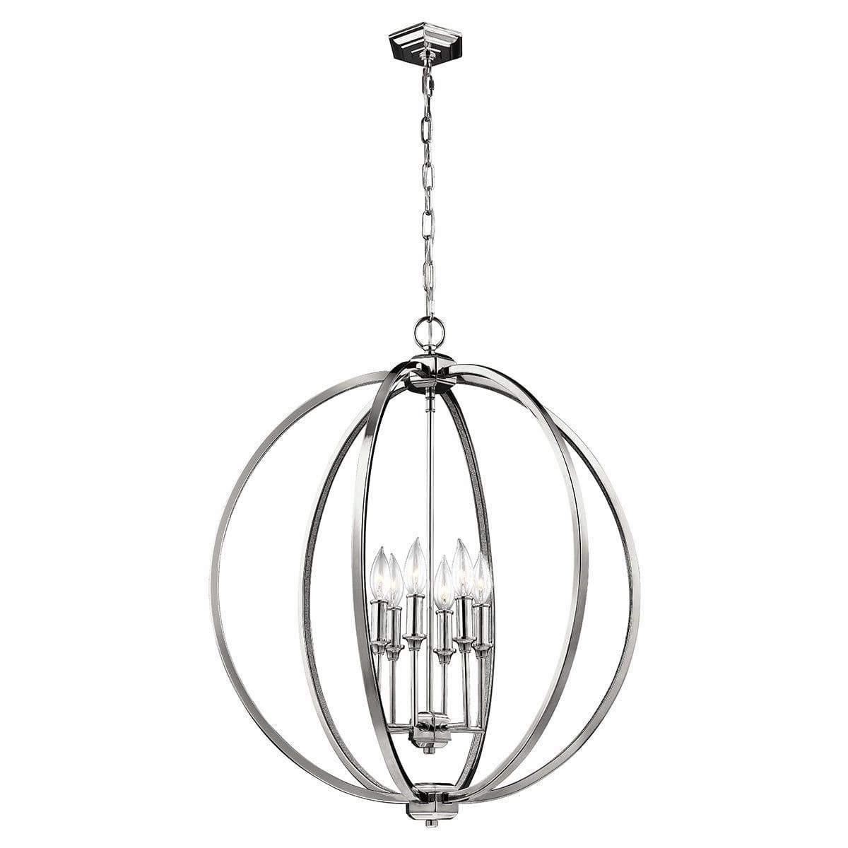 Feiss Corinne 6 Light Polished Nickel Pendant Ceiling Light minimalist ceiling light