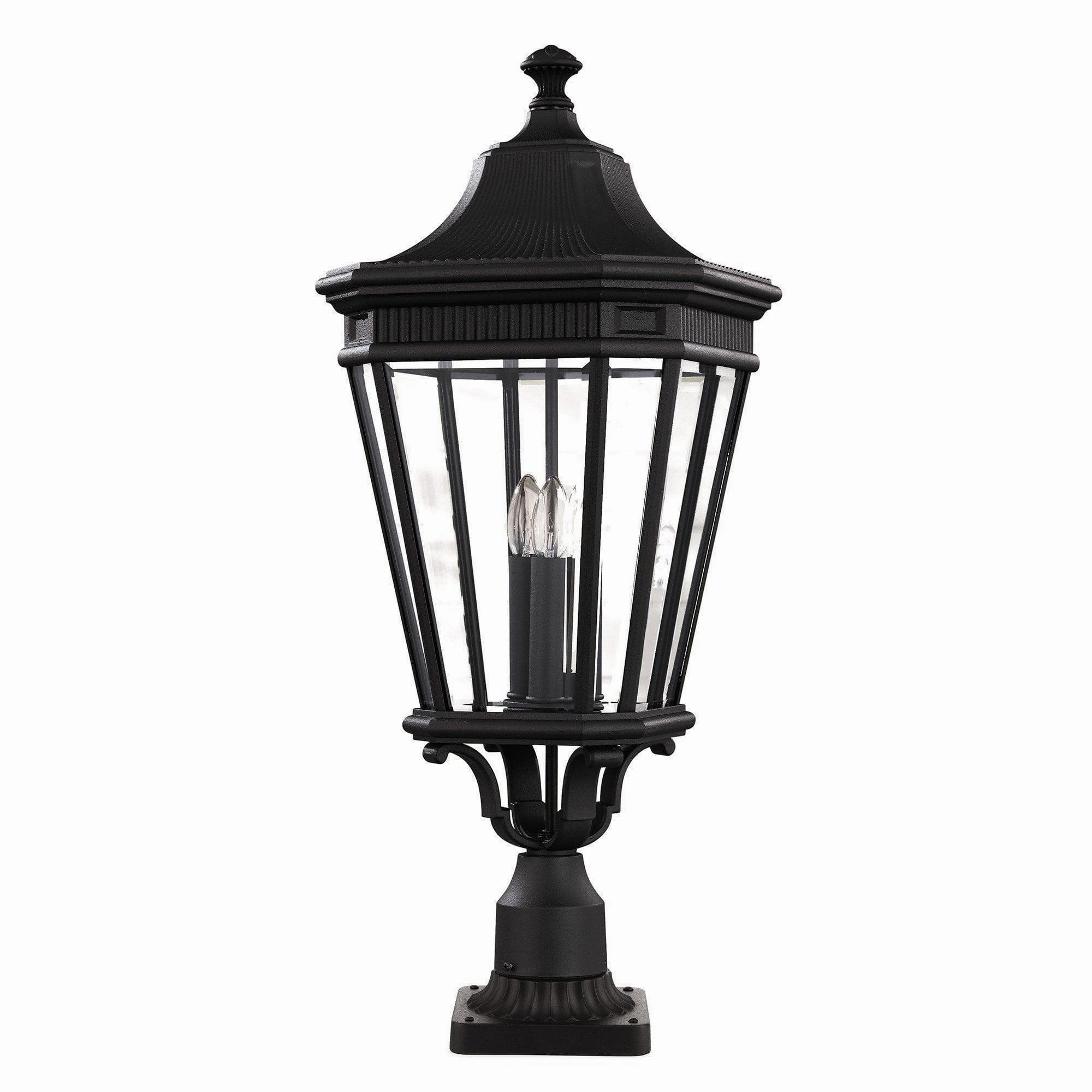 Feiss Cotswold Lane Black Large Outdoor Pedestal Lantern outdoor wall lamp