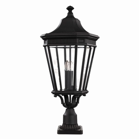 Feiss Cotswold Lane Black Large Outdoor Pedestal Lantern outdoor wall lamp
