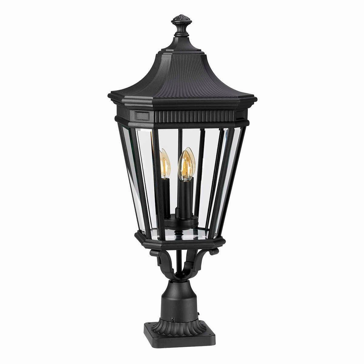 Feiss Cotswold Lane Black Large Outdoor Pedestal Lantern