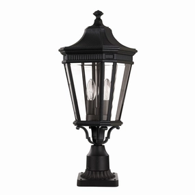 Feiss Cotswold Lane Black Medium Outdoor Pedestal Lantern outdoor wall lamp