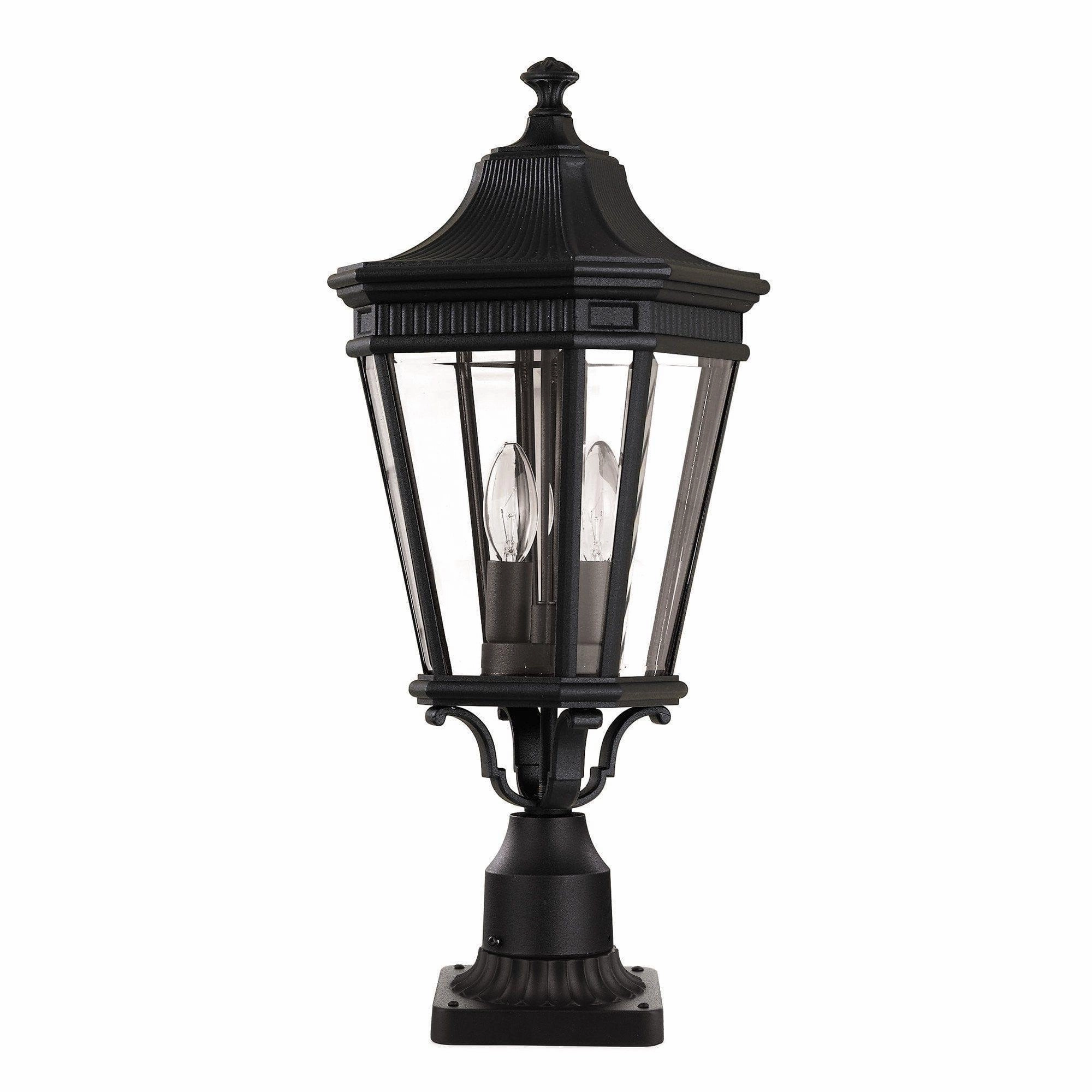 Feiss Cotswold Lane Black Medium Outdoor Pedestal Lantern outdoor wall lamp