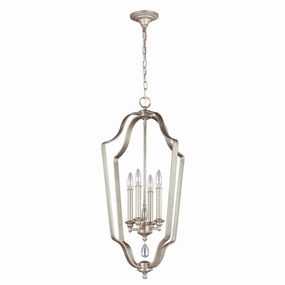 Feiss DeWitt 4 Light Foyer Silver Chandelier minimalist ceiling light