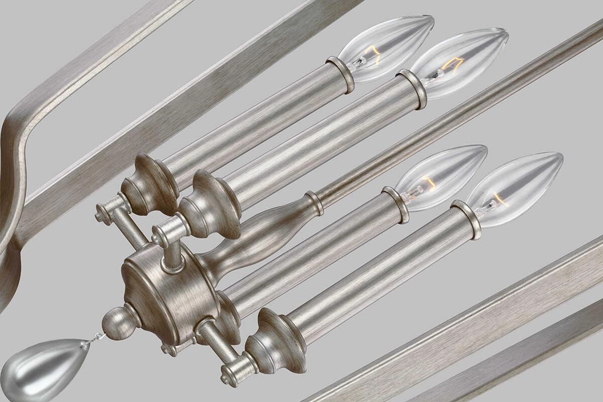 Feiss DeWitt 4 Light Foyer Silver Chandelier