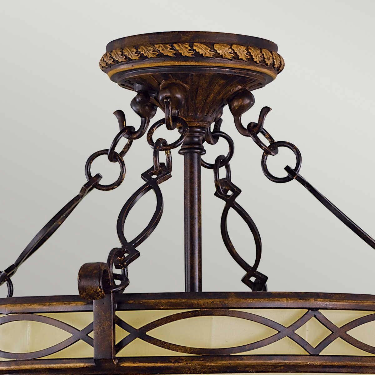 Feiss Drawing Room Semi Flush Chain And Bowl Ceiling Light
