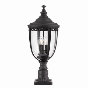 Feiss English Bridle Black Large Outdoor Pedestal Lantern outdoor wall lamp