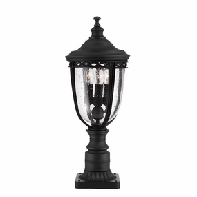 Feiss English Bridle Black Medium Outdoor Pedestal Lantern outdoor wall lamp