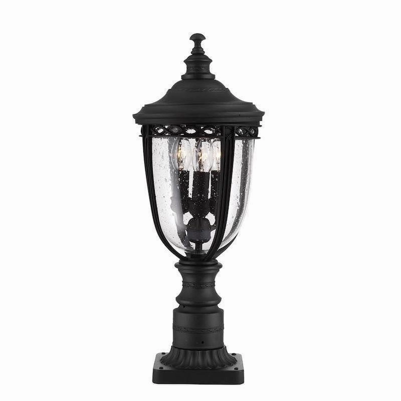 Feiss English Bridle Black Medium Outdoor Pedestal Lantern outdoor wall lamp