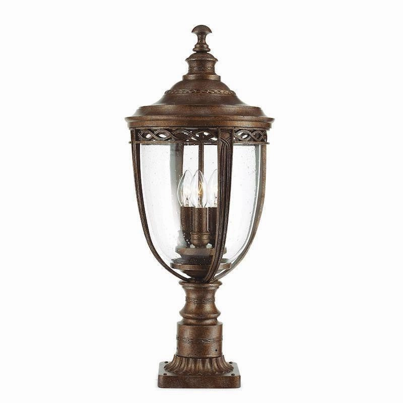Feiss English Bridle Bronze Large Outdoor Pedestal Lantern outdoor wall lamp