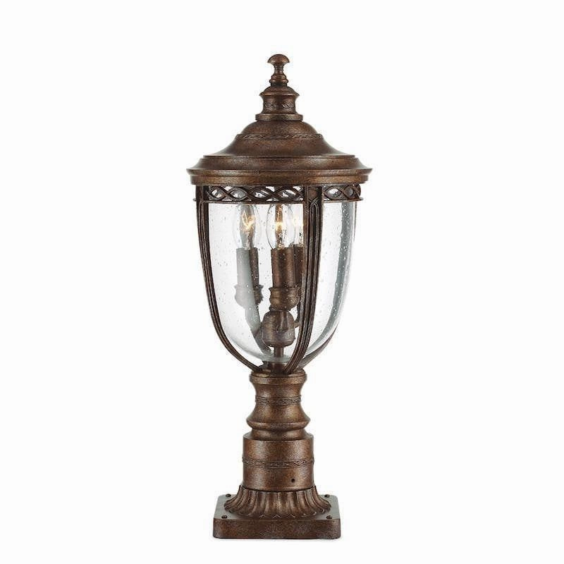 Feiss English Bridle Bronze Medium Outdoor Pedestal Lantern outdoor wall lamp