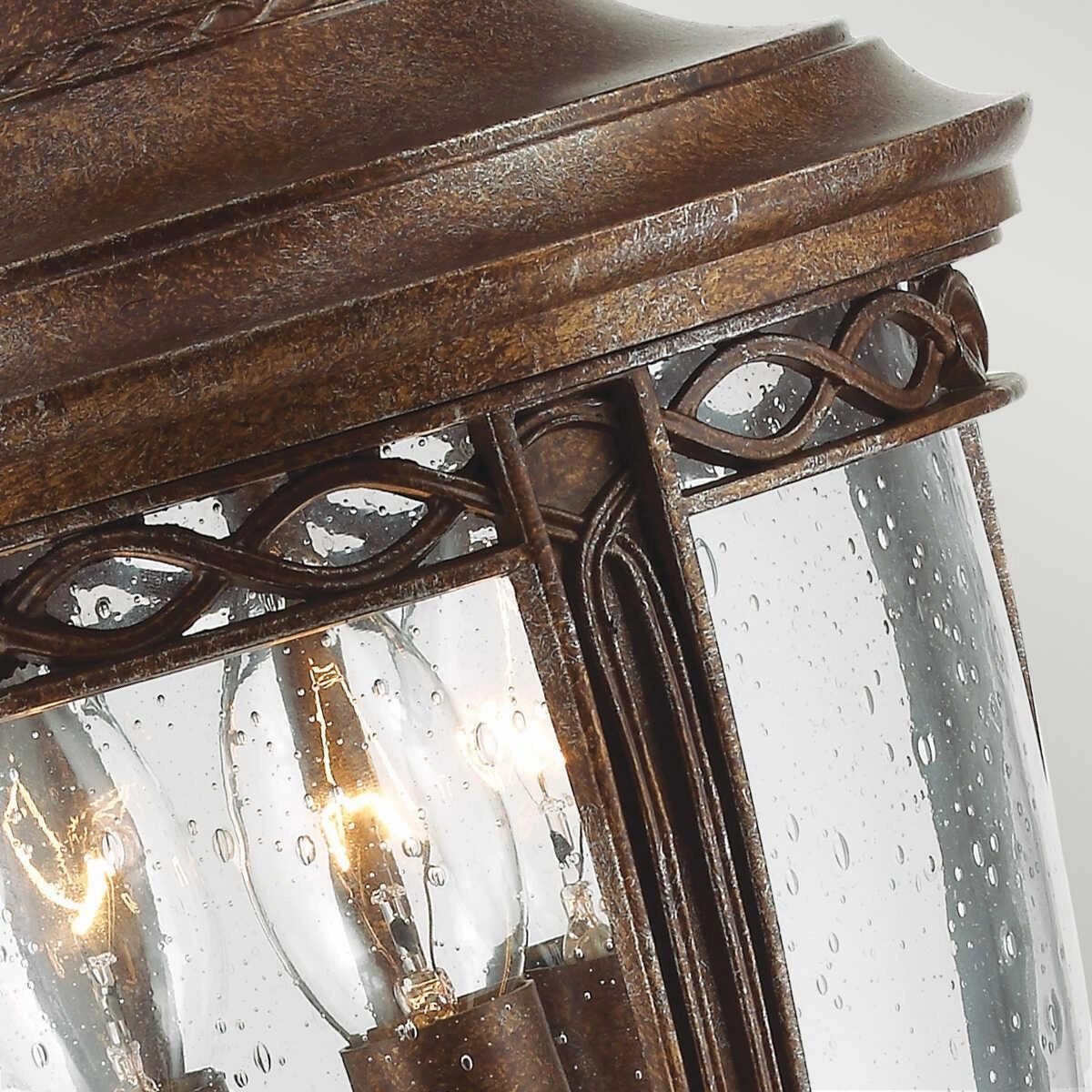 Feiss English Bridle Bronze Medium Outdoor Pedestal Lantern
