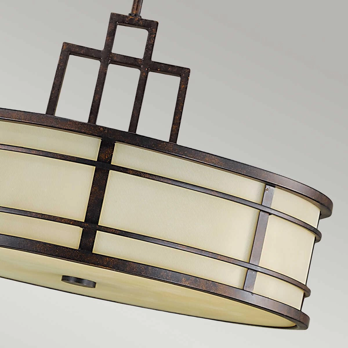 Feiss Fusion 3 Light Grecian Bronze Pendant Ceiling Light