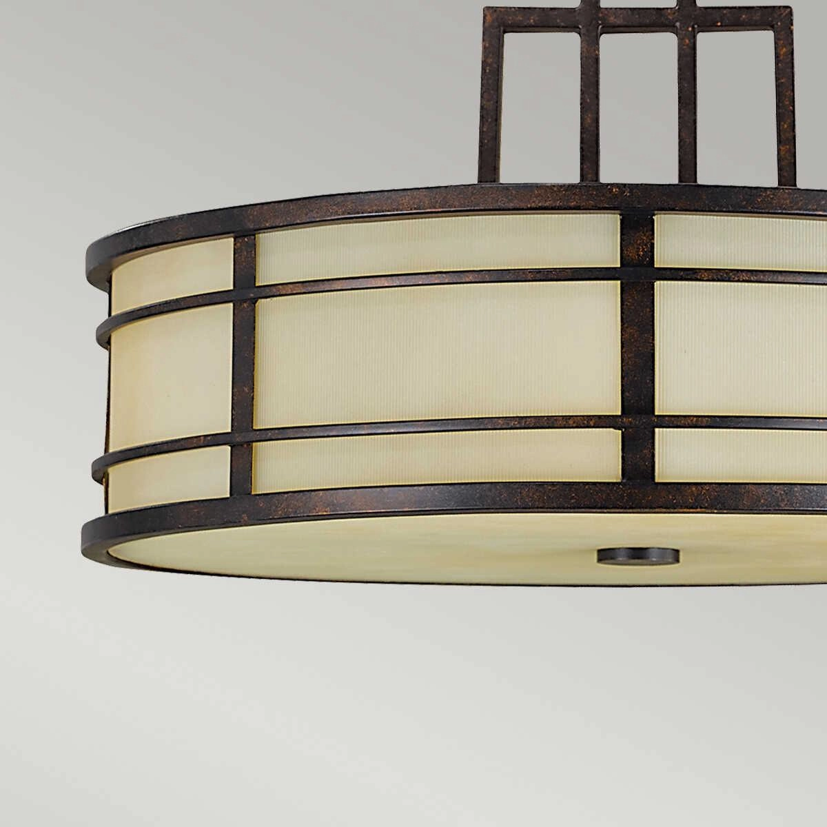 Feiss Fusion 3 Light Grecian Bronze Pendant Ceiling Light