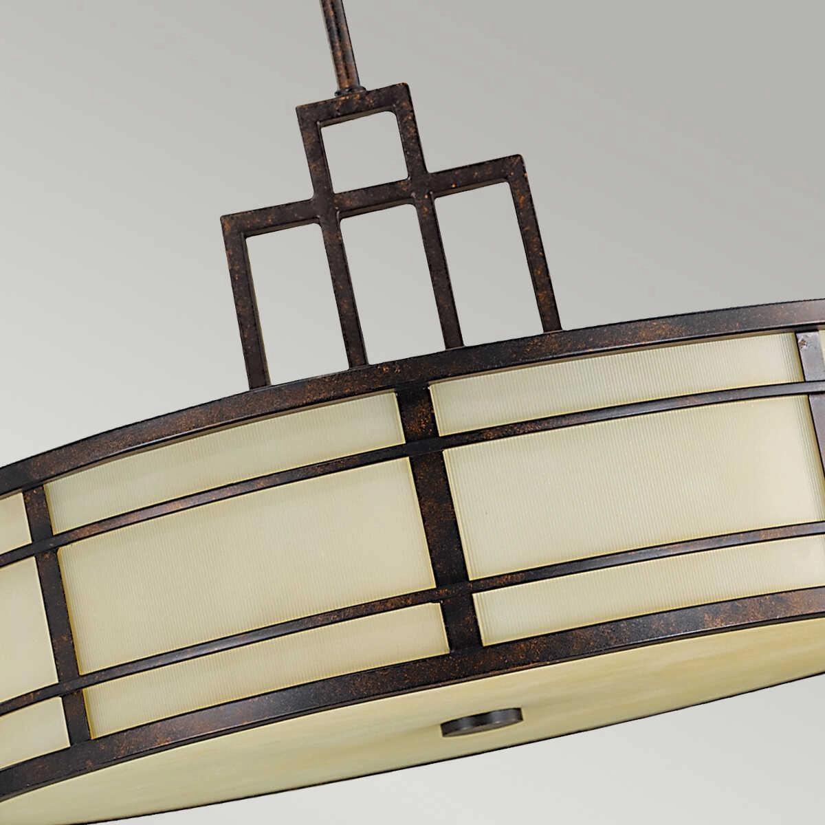 Feiss Fusion 3 Light Grecian Bronze Pendant Ceiling Light