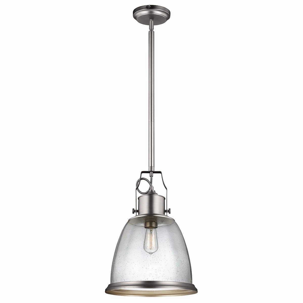 Feiss Hobson 1 Light Large Satin Nickel Ceiling Pendant Light minimalist ceiling light