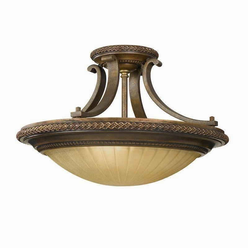 Feiss Kelham Hall Gold & Bronze 2 Light Ceiling Semi Flush simple ceiling design light