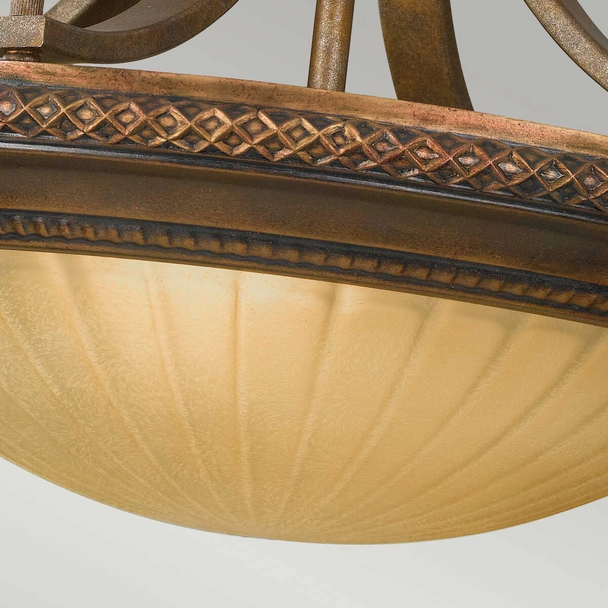 Feiss Kelham Hall Gold & Bronze 2 Light Ceiling Semi Flush