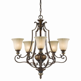 Feiss Kelham Hall Gold & Bronze 5 Light Chandelier simple ceiling design light
