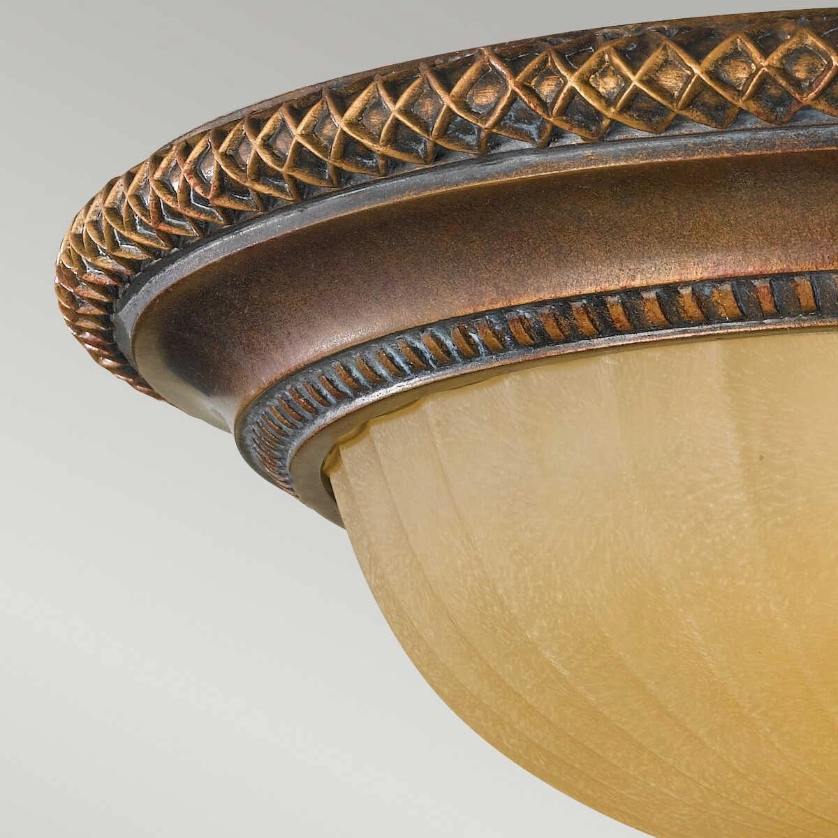 Feiss Kelham Hall Gold & Bronze Art Deco Flush Ceiling Light