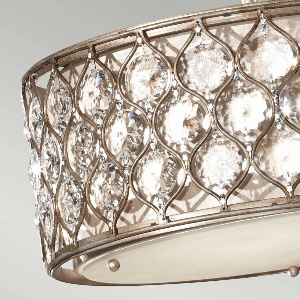 Feiss Lucia 3 Light Burnished Silver Ceiling Pendant