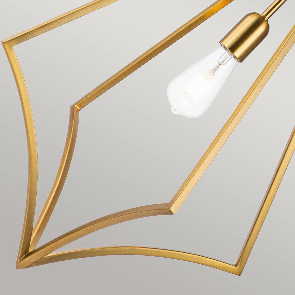 Feiss Nico 1 Light Large Brass Ceiling Pendant