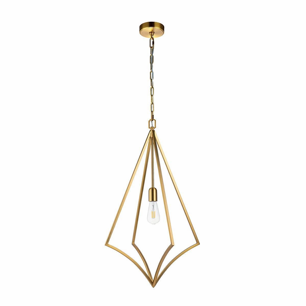 Feiss Nico 1 Light Large Brass Ceiling Pendant