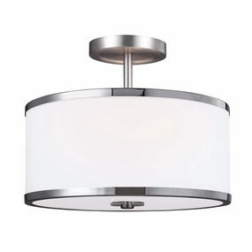 Feiss Prospect Park 2 Light Semi-Flush Chrome Ceiling Light minimalist ceiling light