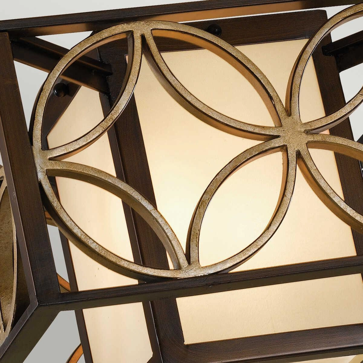 Feiss Remy Bronze & Gold Art Deco Flush Ceiling Light