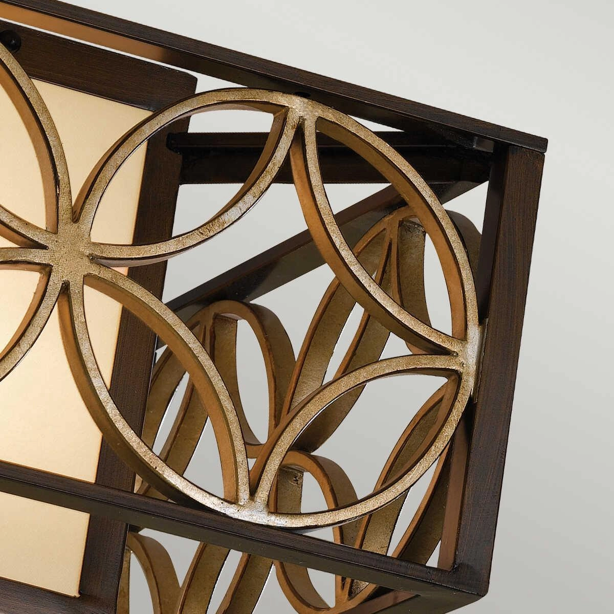 Feiss Remy Bronze & Gold Art Deco Flush Ceiling Light